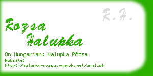 rozsa halupka business card